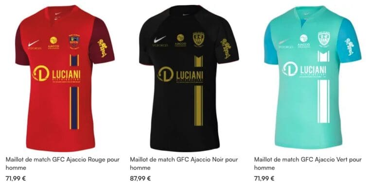 maillot gazelec ajaccio
