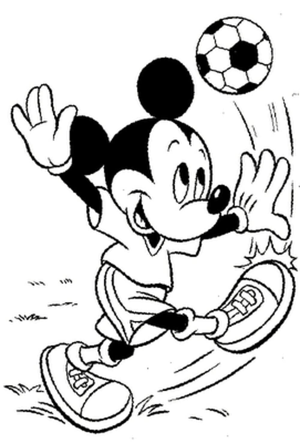 Coloriage Mickey football