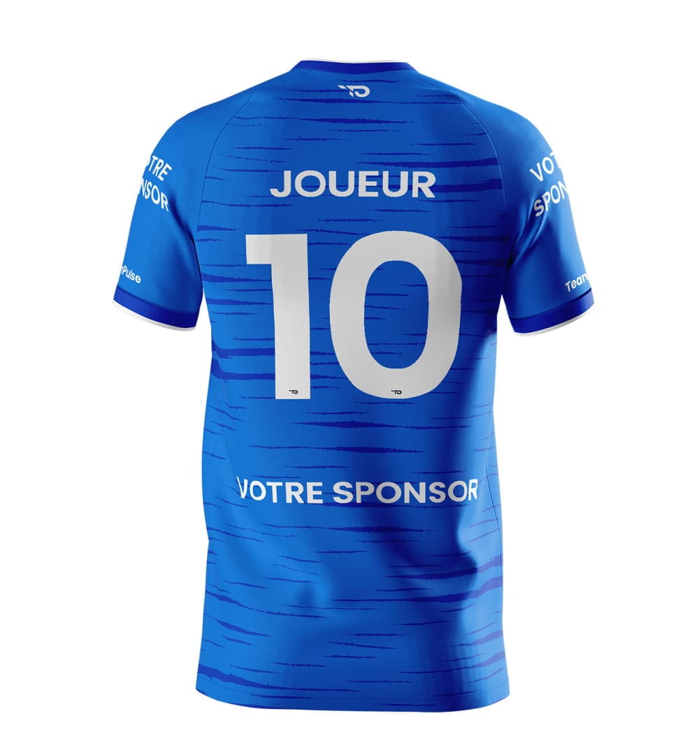 Maillot foot personnalisé bleu et blanc